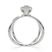 Tatiana Pear Cut Solitaire Split Shank Engagement Ring Setting - Nivetta